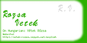 rozsa vetek business card